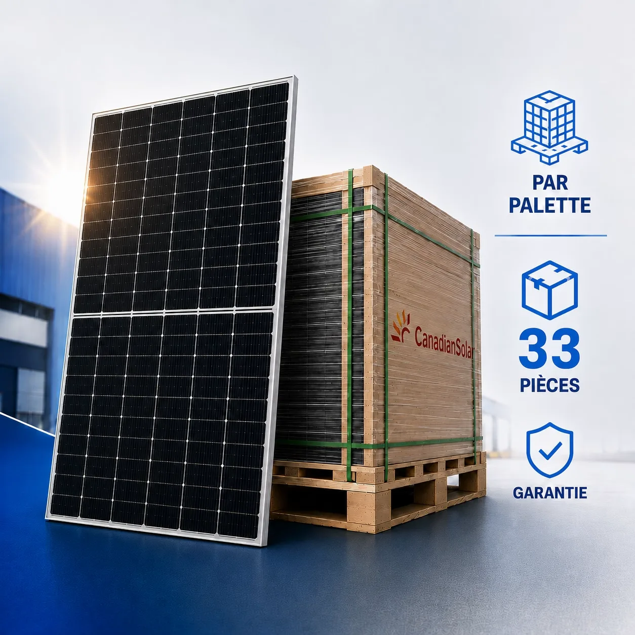 PALETTE-PANNEAU SOLAIRE BIFACIAL CANADIAN SOLAR 630Wc (33Pièces)